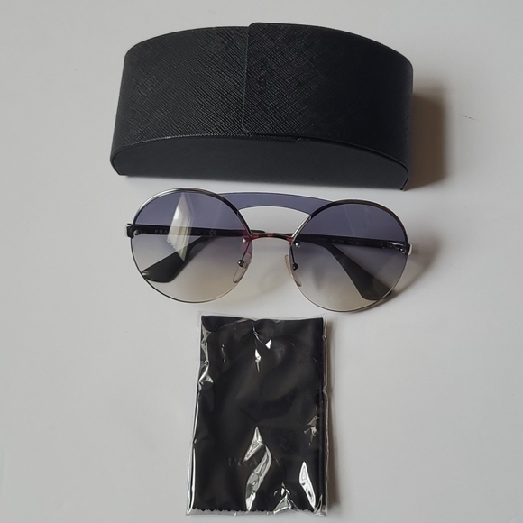 Prada Round Sunglasses in Gray/Silver - Picture 11 of 14